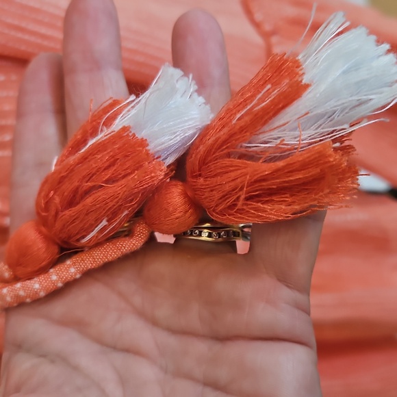 Blue Island Women's Pink Striped V-Neck Tassels Swim Cover Up Boho Dress‎ Small - Picture 5 of 9